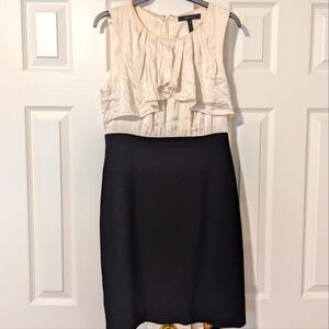 BCBG Cream Black Sleeveless Dress Size 10